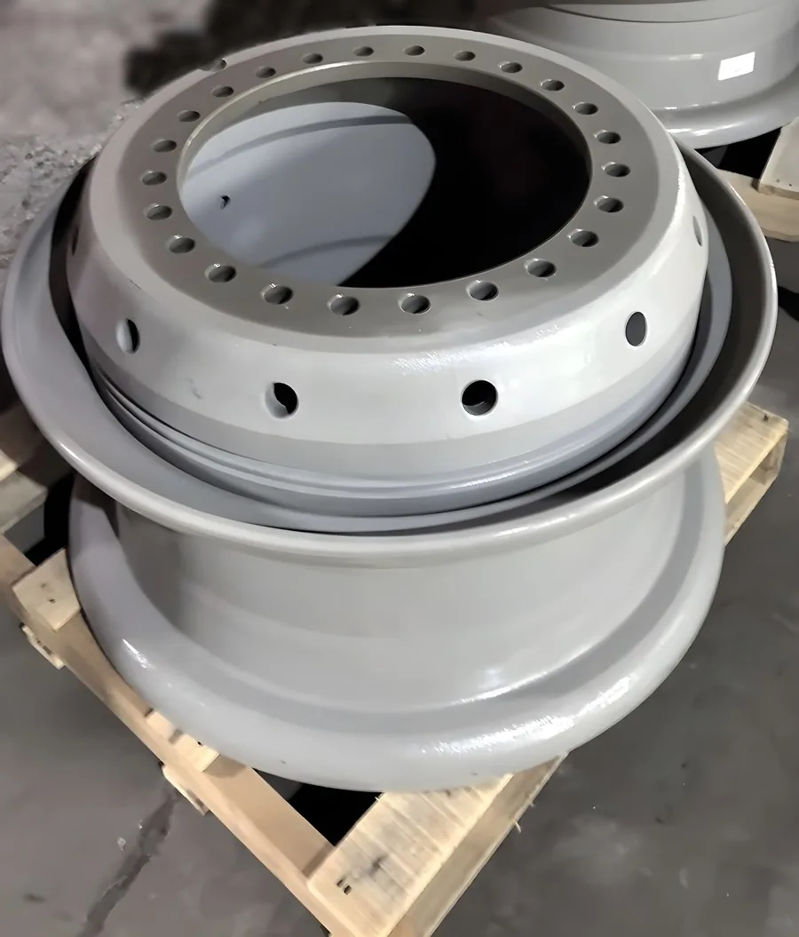 Cast mining truck wheel, finished